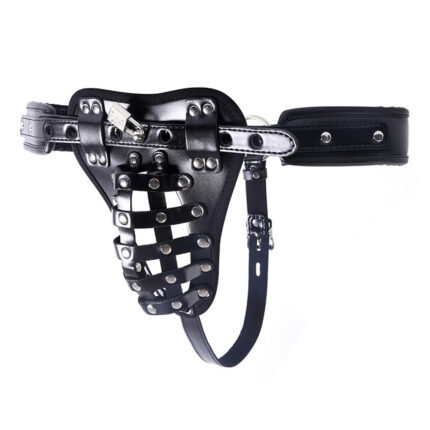 Male PU Leather Chastity Belt Straps Underwear Bondage Panties Restraints Cage QSX-SO-28