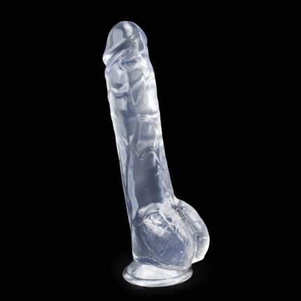 Transparent silicone dildo